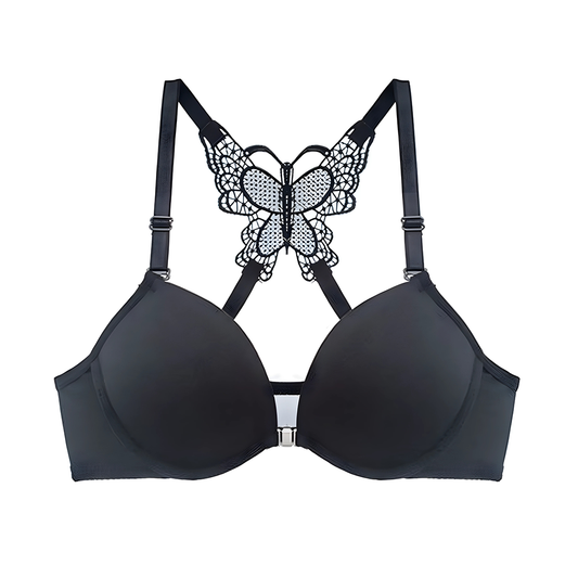 Butterfly Style Front Open  Design Light Padded Bra For Bridals Seamless Adjustable Straps Push Up Back Butterfly Style Bras