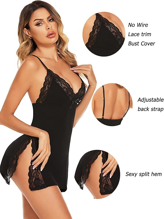 Women's Lingerie  Nightwear Spaghetti Strap Nightgown Babydoll