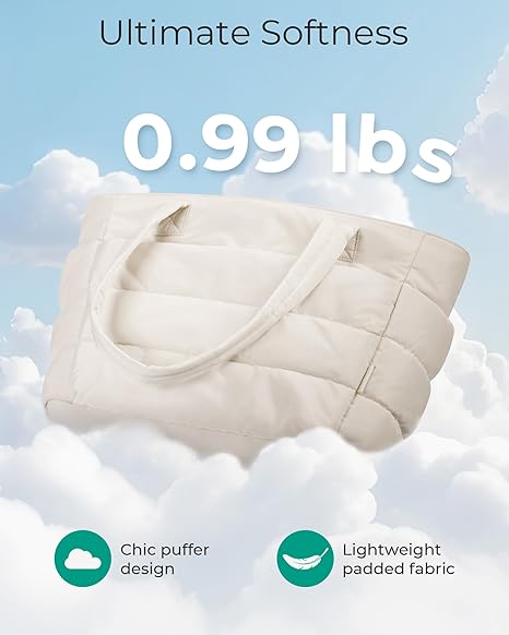 Tote Bag for Women, Lightweight Puffy Tote Bag with Compartments Shoulder Bag Handbag for Travel, Work, Gym  Lightweight
