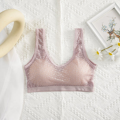 Lace Meshcrop Top Women Sexy Female Lingerie Breathable Underwear Wireless Padded Bandeau Streetwear Camisole