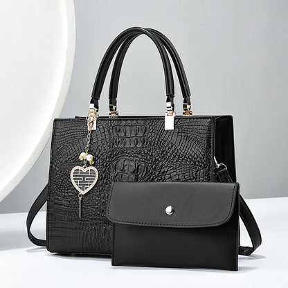 2024 New Crocodile Pattern Fashion Women's Handbag with Wallet Casual Large Capacity Tote Bag Women's Shoulder Crossbody Bag