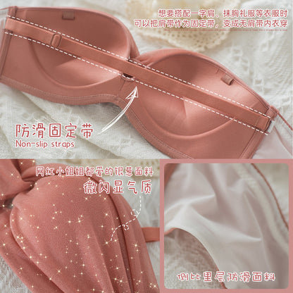 For Women Half Cup Bra Sets Adjustable Straps Bralette Cotton Panties Push Up Underwear Wireless Lingerie A B