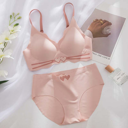 for Women Blue Pink Push Up Sexy Lingerie Wireless One-Piece Bras Panties Luxury Bra Sets Underwear A B Seamless