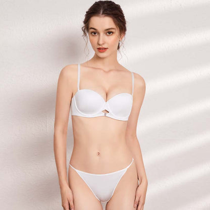 For Women Black White Sexy Lingerie Sets Wireless Cut Out Panties Padded Bras Underwear A B Push Up Bra Sets