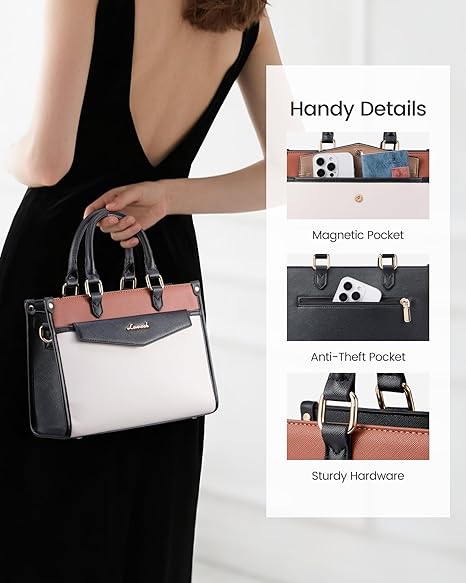 Purses and Handbags for Women, Trendy Satchel Tote Purse, PU Leather Crossbody Shoulder Bag Top Handle for Ladies