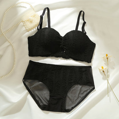 for Women Maiden Pink Blue Lace One-Piece Bra Sets Bralette Cotton Panties Push Up Underwear Wireless Lingerie A B