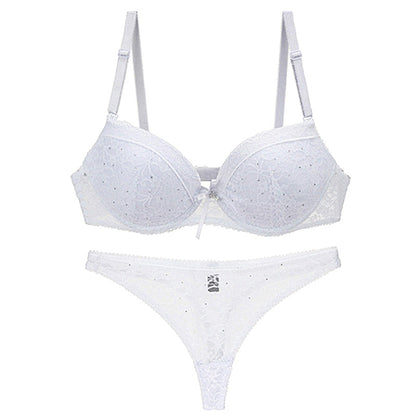 New Sexy Lace Female Underwear Push Up Plunge Padded BCDE Cup Panties and Bra Sets Adjusted Straps Women Lingerie