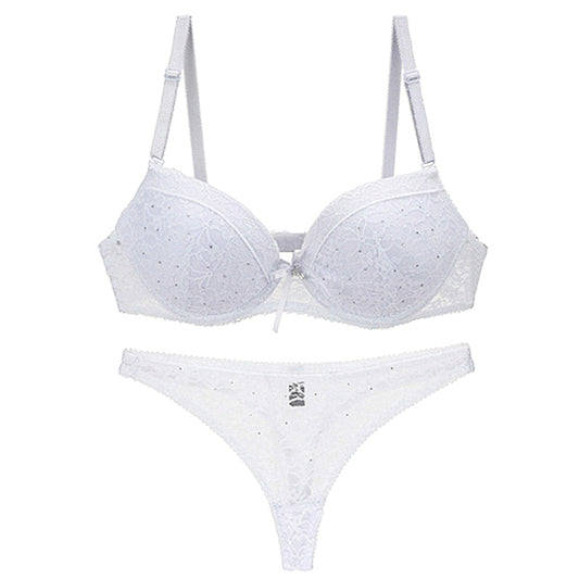 New Sexy Lace Female Underwear Push Up Plunge Padded BCDE Cup Panties and Bra Sets Adjusted Straps Women Lingerie