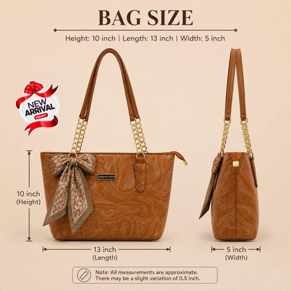 Big Size Tote Bag with Imported Scarf for Girls