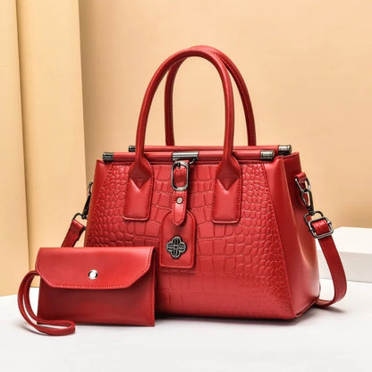 Fashion Versatile 2 Piece Set One Shoulder Crossbody Bags Ladies Handheld Tote Bag Quality Leather Luxury Women's Handbags