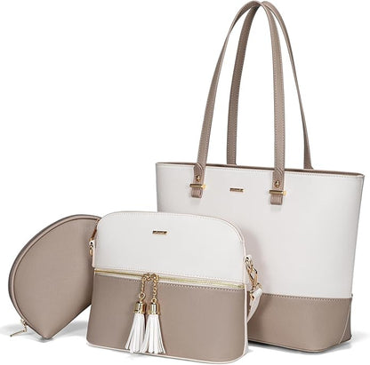 Handbags for Women Shoulder Bags Tote Satchel Hobo 3pcs Purse Set
