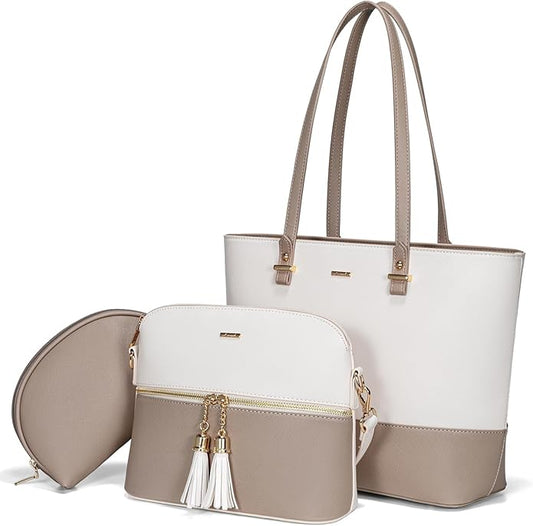 Handbags for Women Shoulder Bags Tote Satchel Hobo 3pcs Purse Set