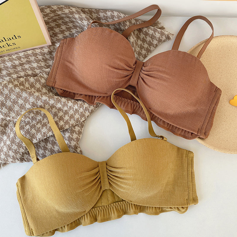Women Strapless Sexy Lingerie Set Wireless Cotton Panties Underwear Invisible Bra Sets A B Lingerie