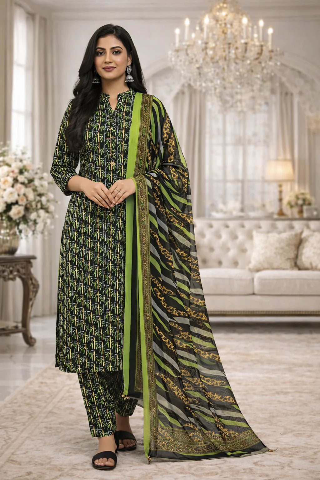 Swiss Lawn Unstitched 3 Piece Suit - A1731