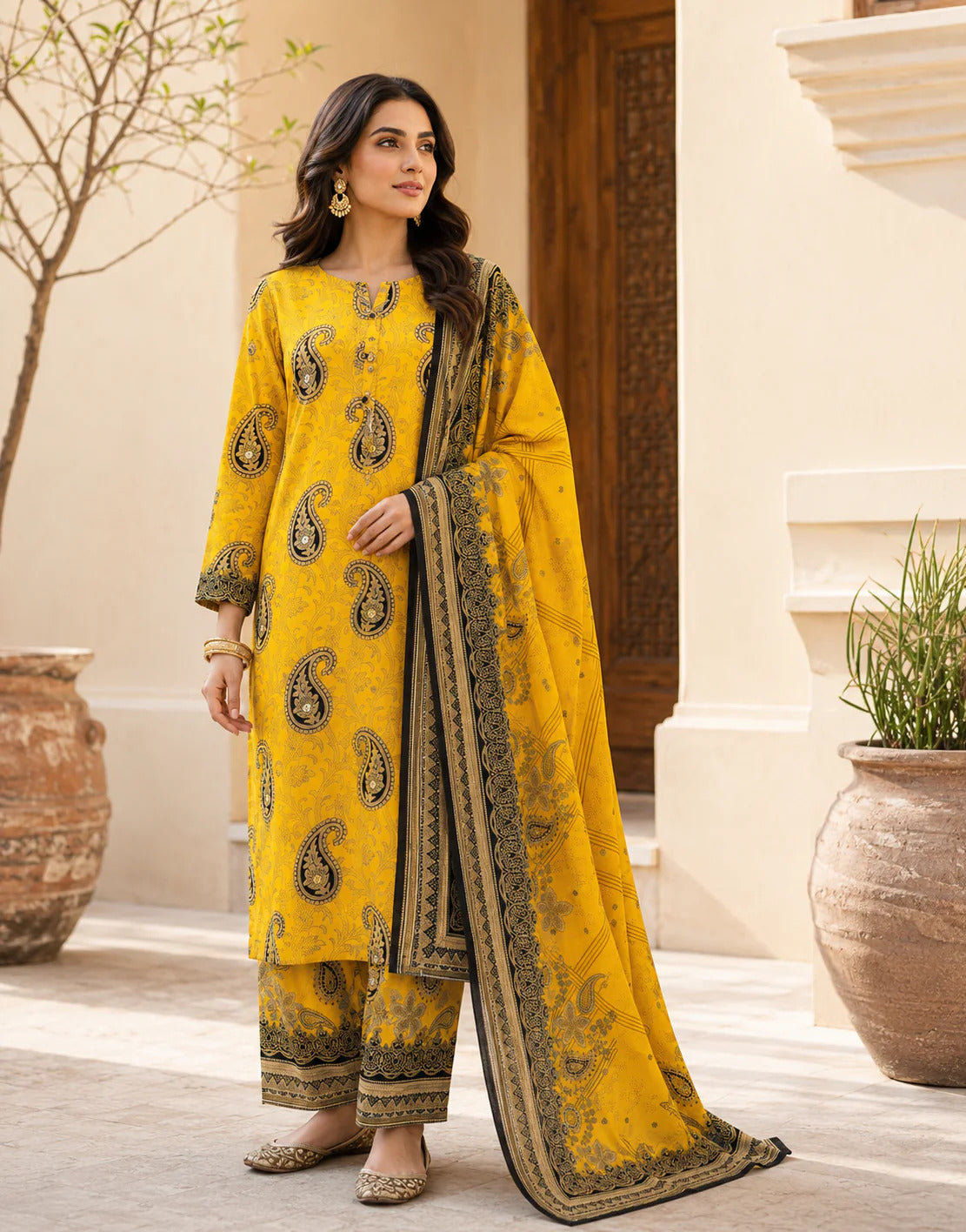 Swiss Lawn Unstitched 3 Piece Suit - A1761