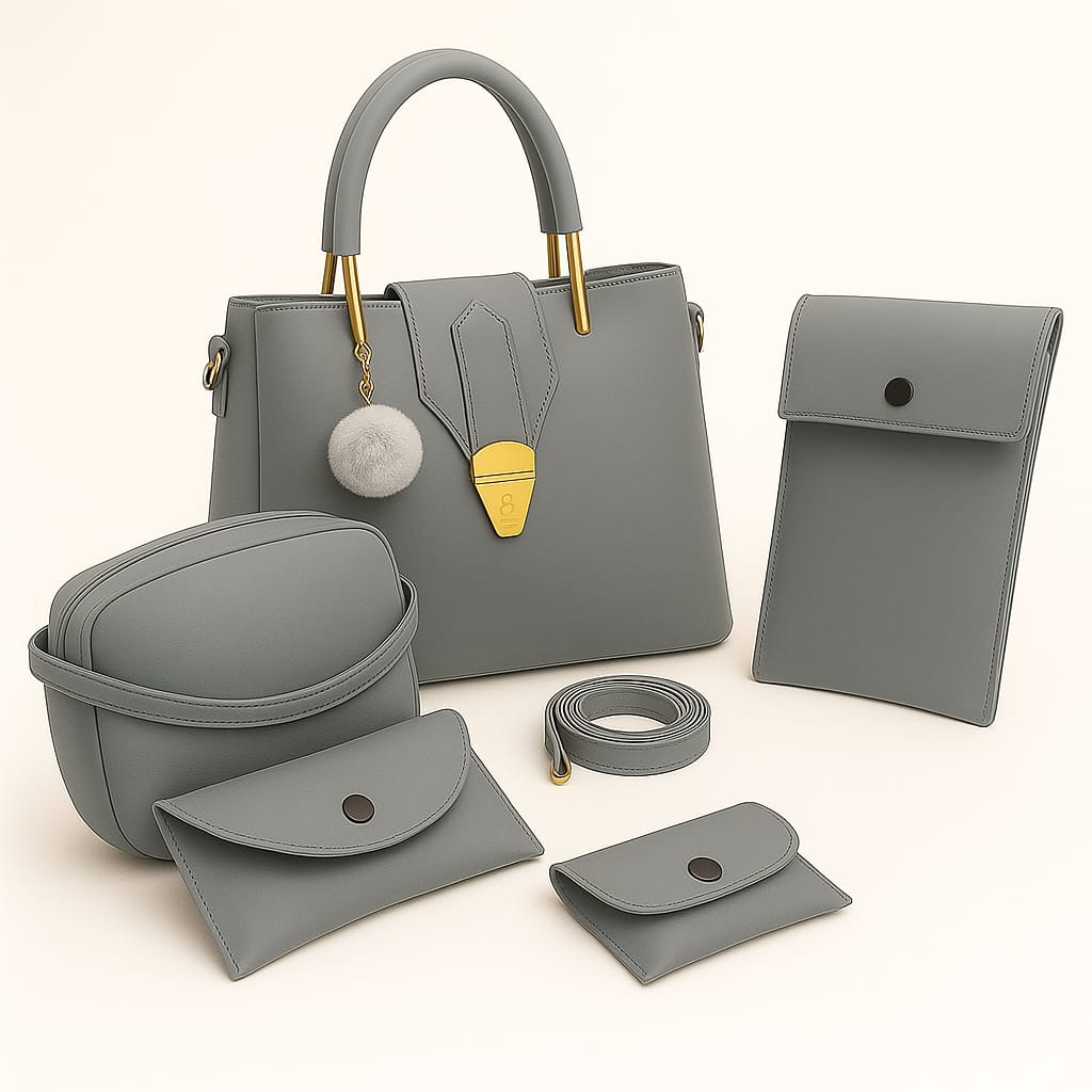 5-PCS AIRA  PREMIUM LEATHER HANDBAGS