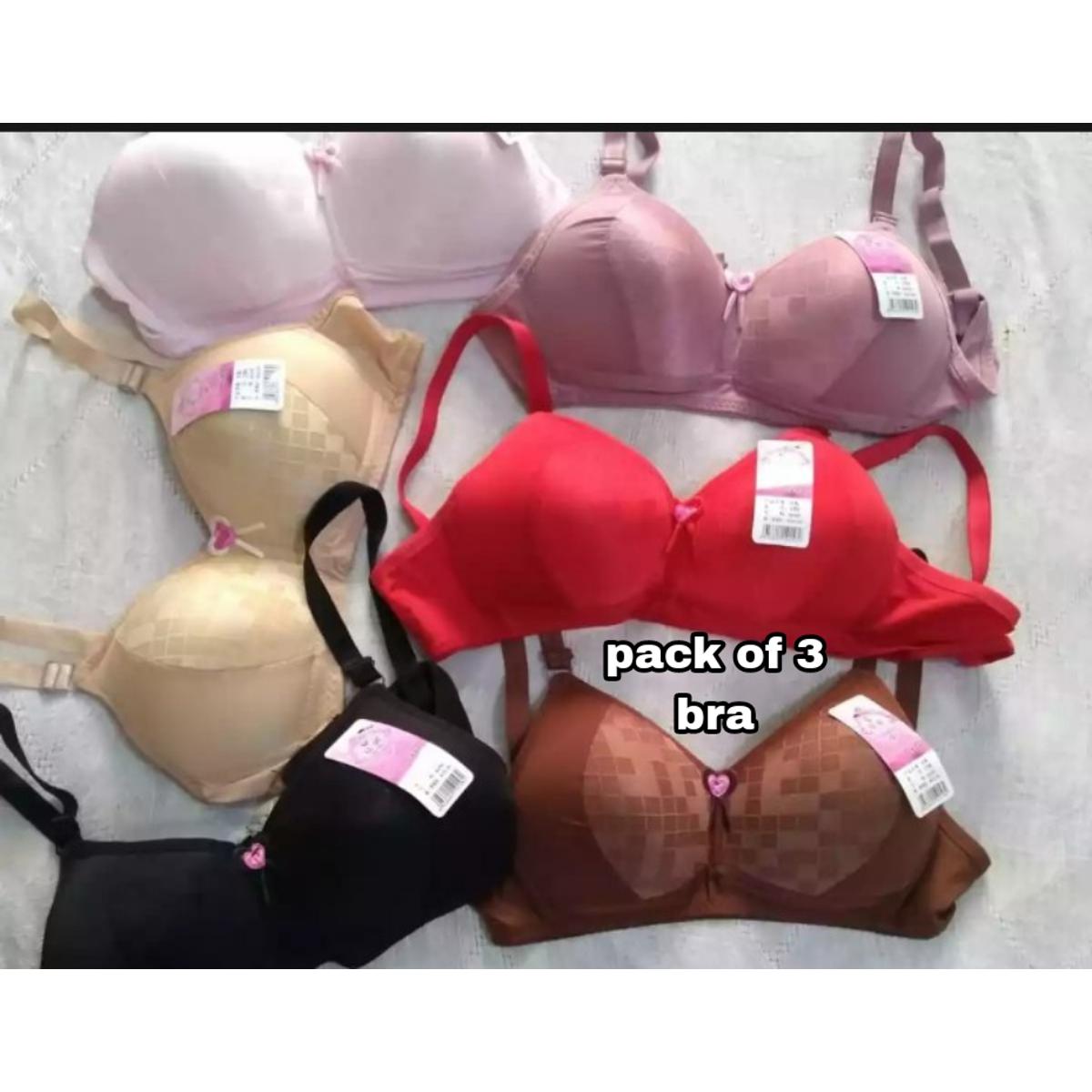 Pack of 03 Soft Foam Padded Bra for women girls ladies brazier blouse skin