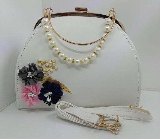 Fancy Bag Hand BagMetal FrameWith Long Strap