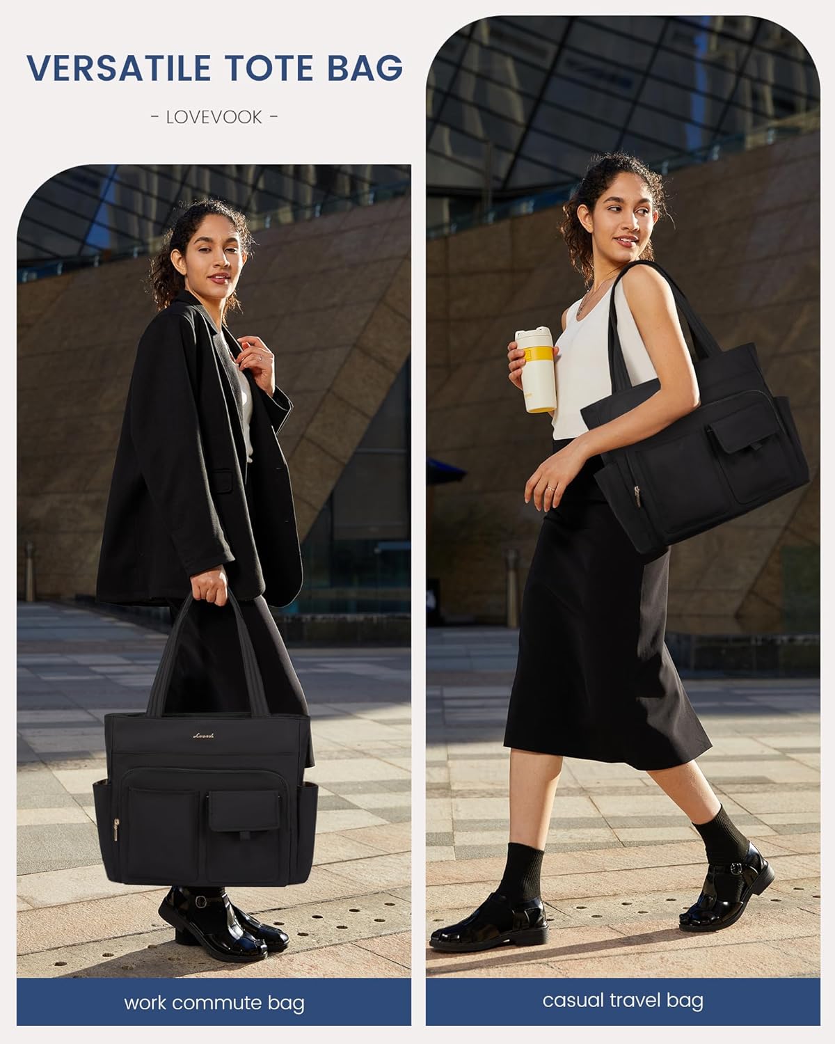 Bag for Women 15.6 Inch,Multi-pocket Teacher Tote Nurse Bag Work Tote Bag Computer Bags,Utility Large Purse Handbags with Laptop Compartments for Daily,College,Travel,Busiess,Office