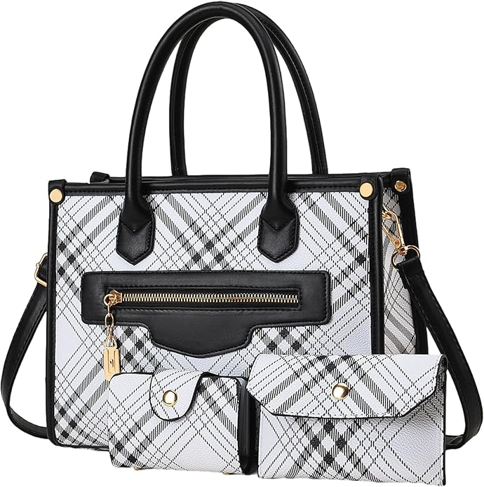 Handbags for Women, 3Pcs Women's Handbags Fashion PU Leather, Tote Shoulder Top Handle Satchel Purse Bags