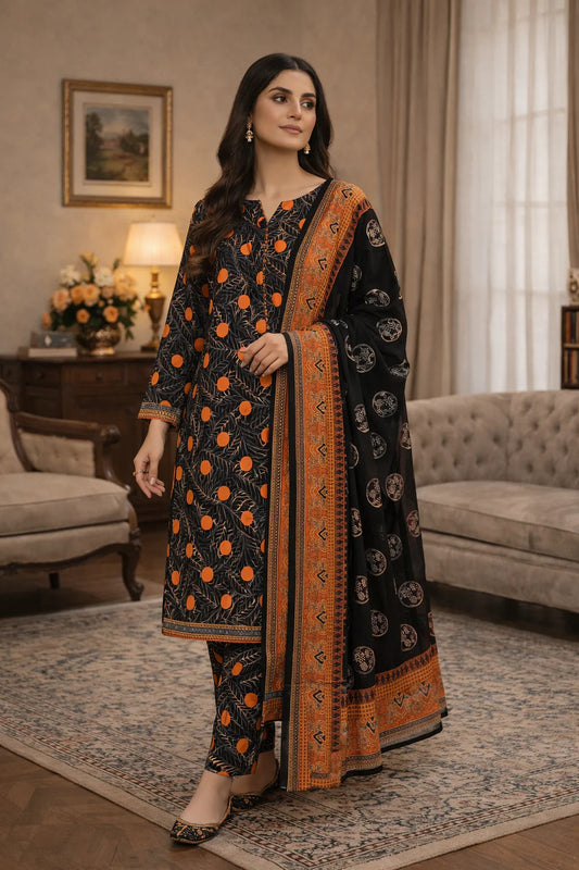 Swiss Lawn Unstitched 3 Piece Suit - A1777