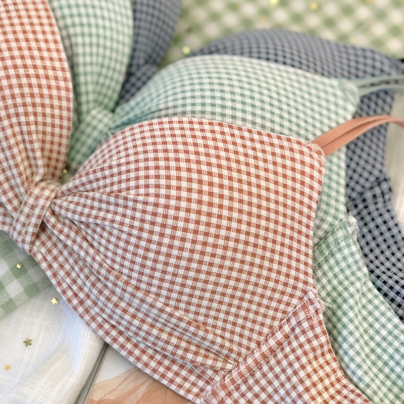 For Women Pink Green Padded Bra Sets Lovely Mesh Panties Wireless Underwear Sexy Lingerie Sets A B Japanese