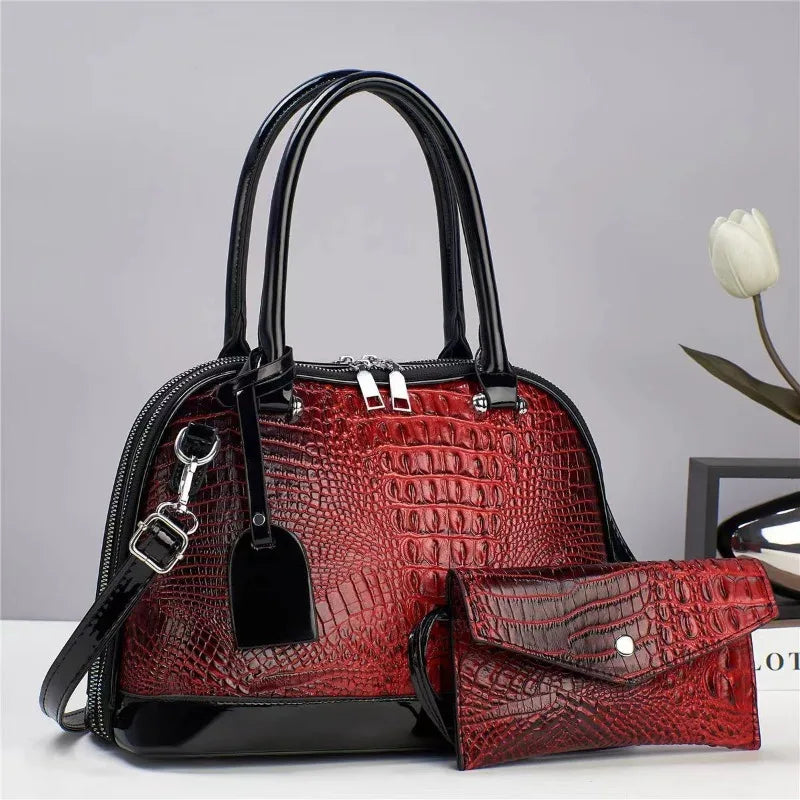 2024 New Women's Shell Bag Large Capacity Women's Handbag with Wallet Women's Shoulder Bag Quality Leather Ladies Crossbody Bags