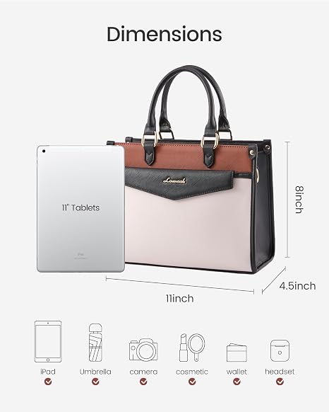 Purses and Handbags for Women, Trendy Satchel Tote Purse, PU Leather Crossbody Shoulder Bag Top Handle for Ladies
