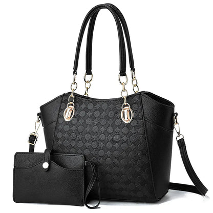 2024 New PU Leather Large Capacity Tote Bag Women's Chain One Shoulder Bag Fashion Women's Handbag with Wallet Bolsa Feminina