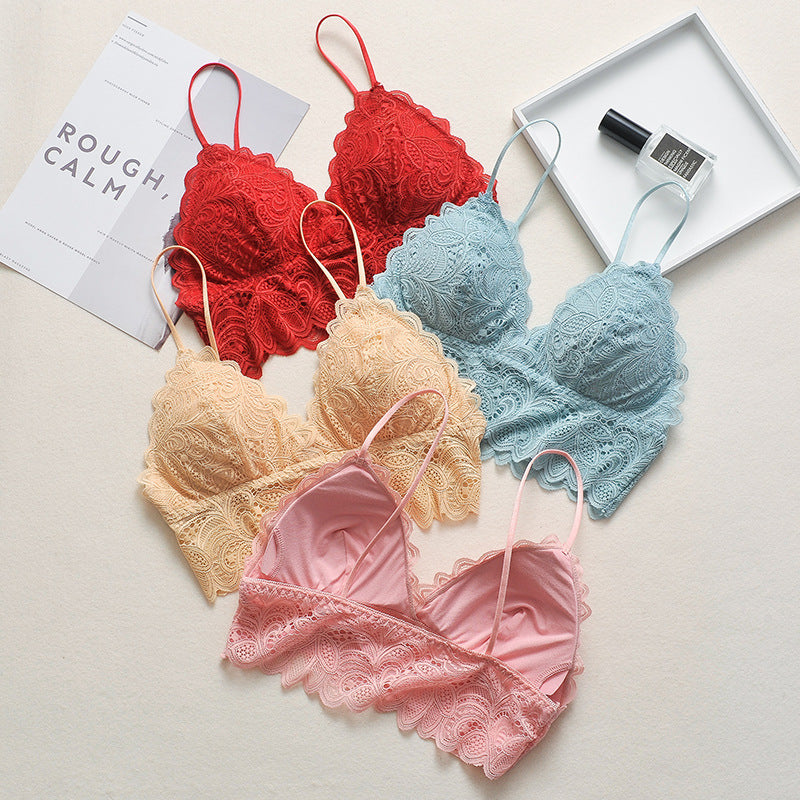 Female Deep V Bralette Women Push up Bra Seamless Sexy Lace Padded Underwear Brassiere Lingerie Girls Crop Top