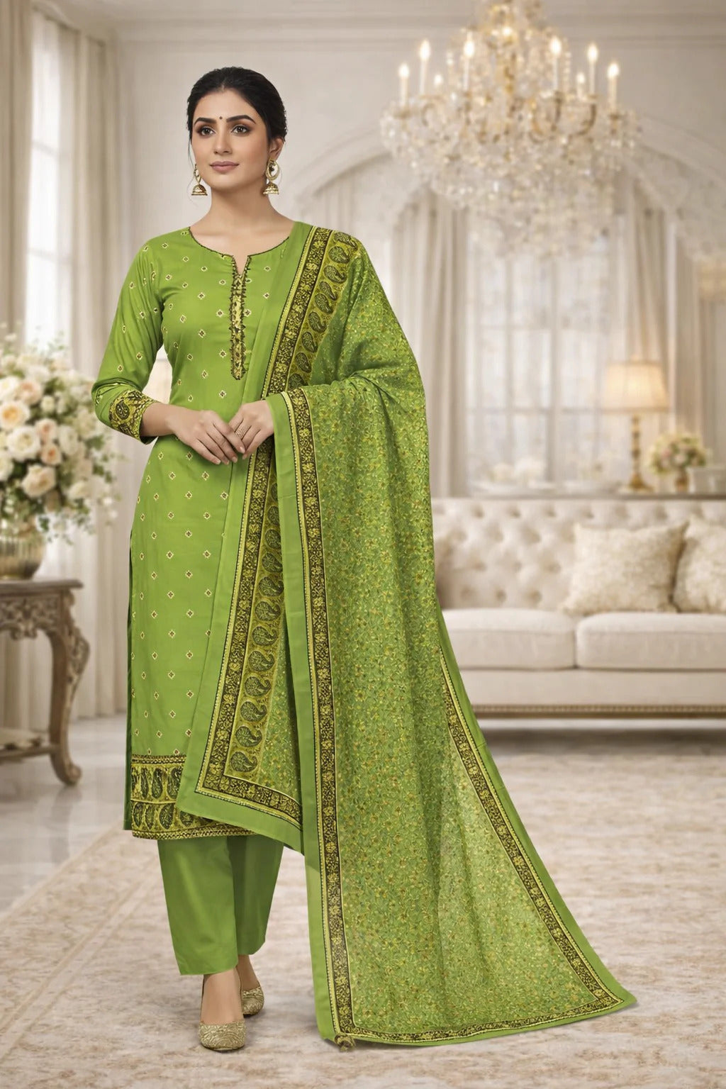 Swiss Lawn Unstitched 3 Piece Suit - A1814