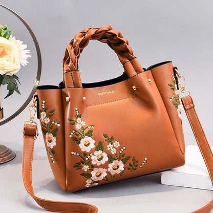 Exquisite Flower Embroidered Women's Bag 2024 New Korean Fashion Shoulder Bag Women's Crossbody Bags Trendy Women's Handbag