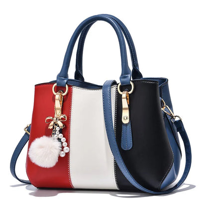 Fashion Three Color Patchwork Women's Bag New Elegant Women's Handbag Large Capacity Designer Shoulder Bag Women's Crossbody Bag