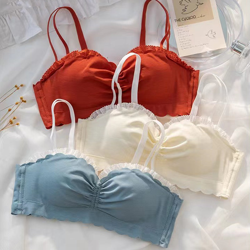 New For Women Red Padded Straps Half Cup Bras Cotton Panties Push Up Bra Set Sexy Lingerie Set Underwear A B