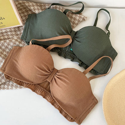 Women Strapless Sexy Lingerie Set Wireless Cotton Panties Underwear Invisible Bra Sets A B Lingerie