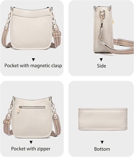 Purses for Women 3PCS, Crossbody Bags Set Large Leather Purse Shoulder Handbags with Wallet Adjustable Straps for Ladies