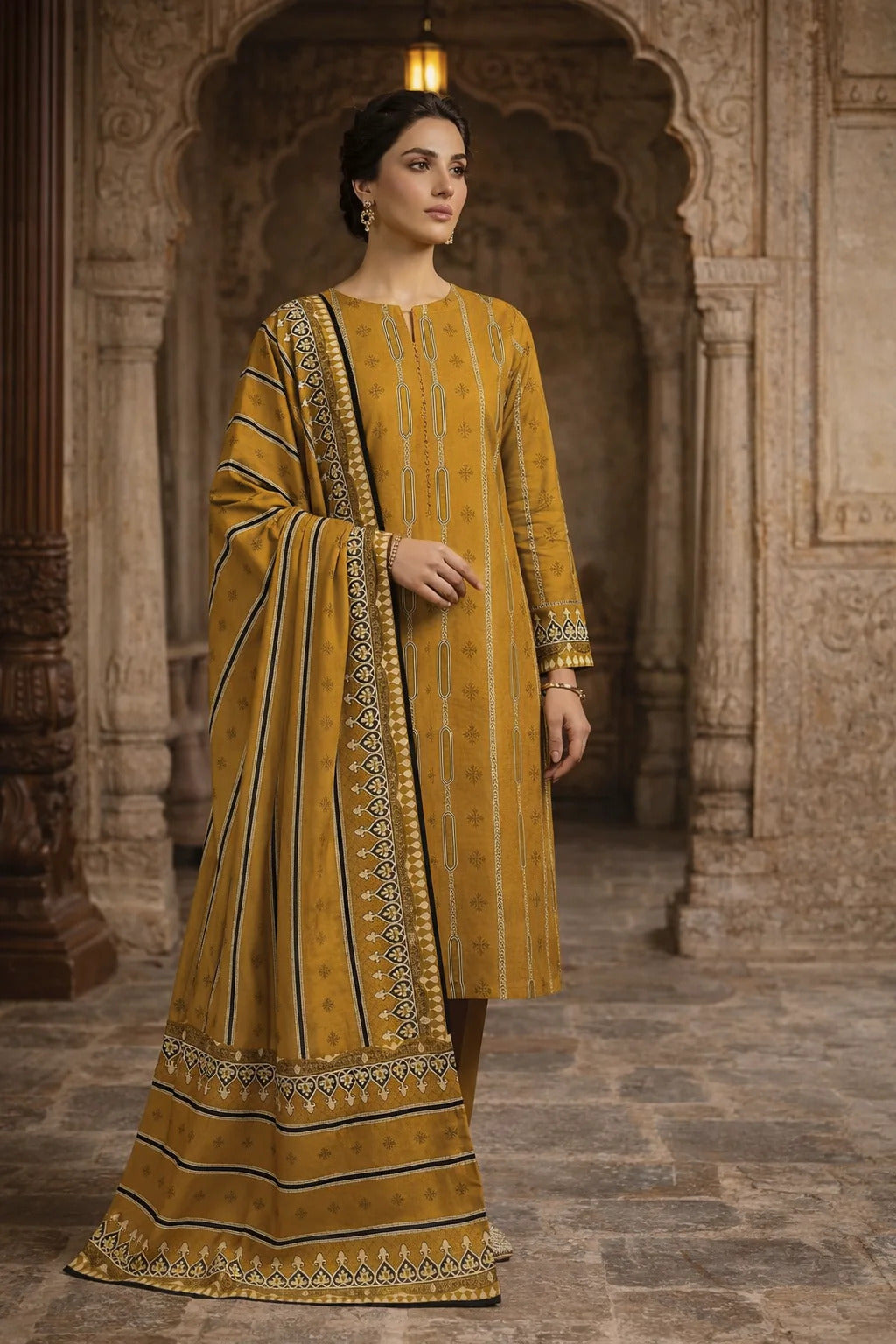 Swiss Lawn Unstitched 3 Piece Suit - A1772