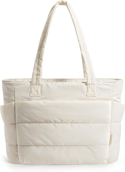 Tote Bag for Women, Lightweight Puffy Tote Bag with Compartments Shoulder Bag Handbag for Travel, Work, Gym  Lightweight