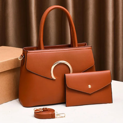 Two Piece Set Women's Bag 2024 New Fashion Women's Handbag with Wallet Large Capacity European & American Shoulder Crossbody Bag
