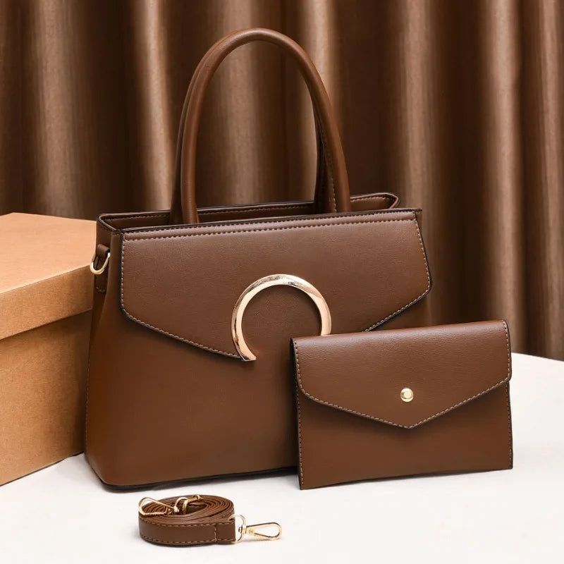 Two Piece Set Women's Bag 2024 New Fashion Women's Handbag with Wallet Large Capacity European & American Shoulder Crossbody Bag