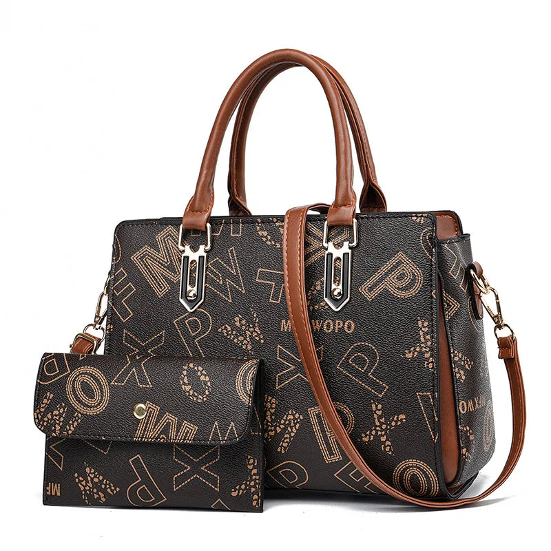 2024 New Fashion 2 Piece Set Handbag Women Bags Large Capacity Women Single Shoulder Crossbody Bag Luxury Designer Shopping Bag