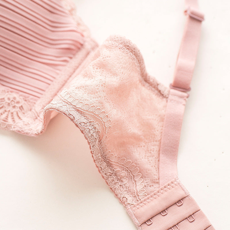 New For Women Lace Trim Half Cup Straps Bow Bralette Panties Wireless Underwear Sexy Lingerie Push Up Bra Sets