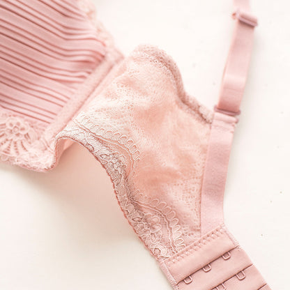 New For Women Lace Trim Half Cup Straps Bow Bralette Panties Wireless Underwear Sexy Lingerie Push Up Bra Sets