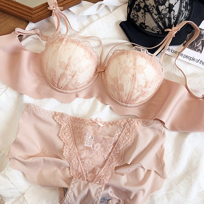New Fashion Underwear Set Sexy Hollow Push Up Bra Set for Women 12 Cup Cotton Brassiere Female Wire Free Comfortable Lingerie
