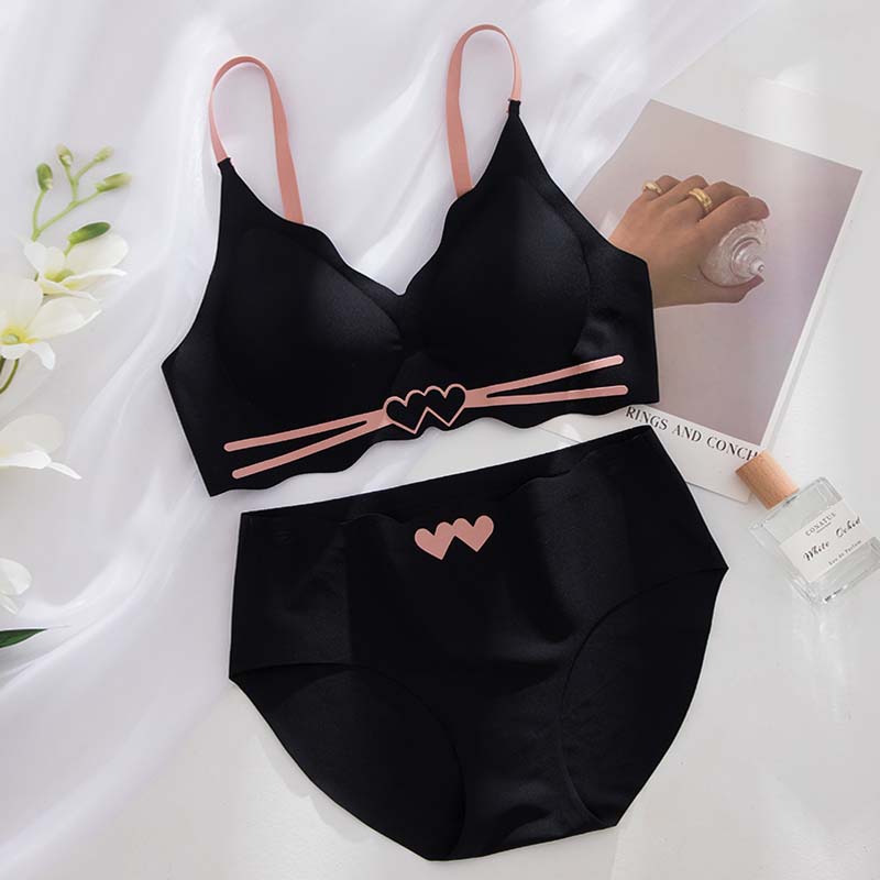 for Women Blue Pink Push Up Sexy Lingerie Wireless One-Piece Bras Panties Luxury Bra Sets Underwear A B Seamless