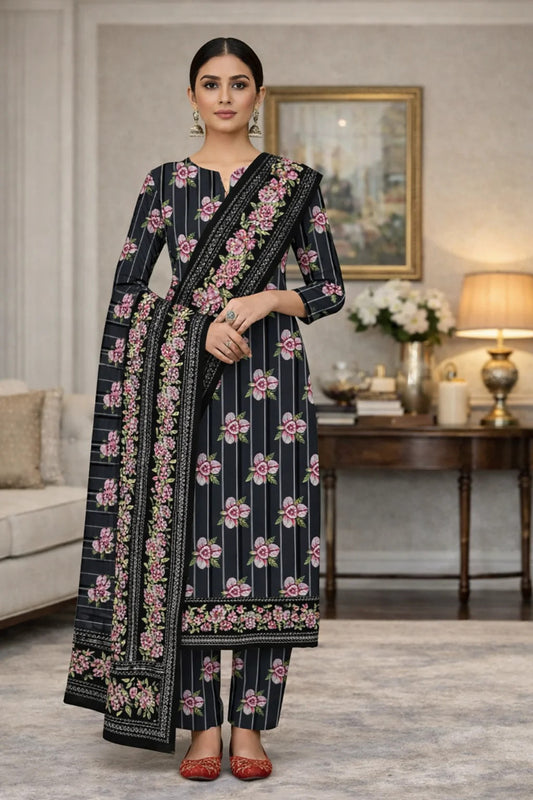 Swiss Lawn Unstitched 3 Piece Suit - A1806