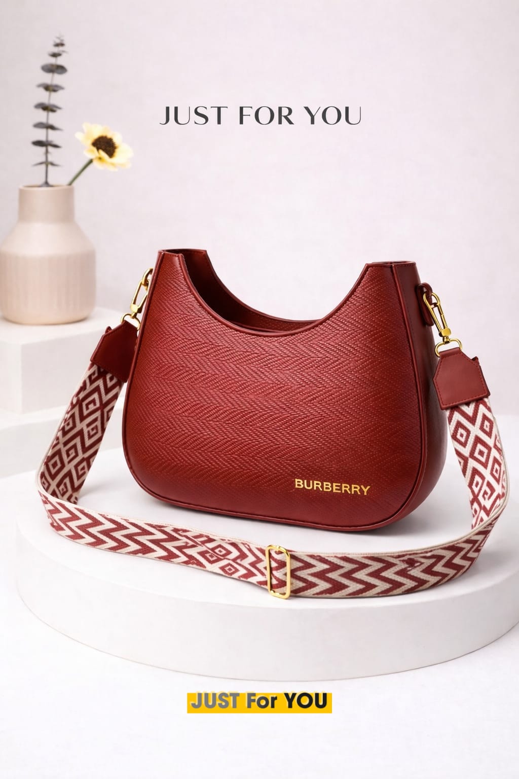 DOUBLE ZIPPER HALFMOON HANDBAG FOR FEMALE