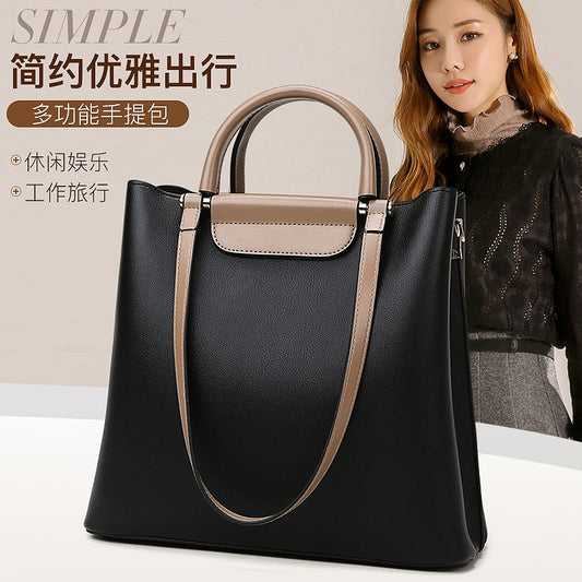 All Match Large Shoulder Bag Female Big Soft Leather Tote Bag Casual Design Messenger Handbags Women's Solid Color Crossbody Bag