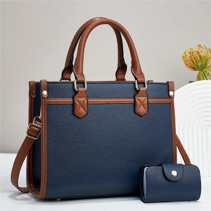 Leisure women's handbag 2024 new fashion contrasting color women's tote bag large capacity women's shoulder crossbody bag
