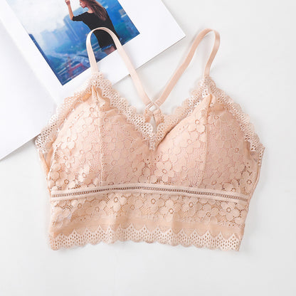 Sporty Push up Bra for Women Sexy Solid Seamless Bralette Chest Tube Tops Wire Free Brassiere Gathered Lingerie
